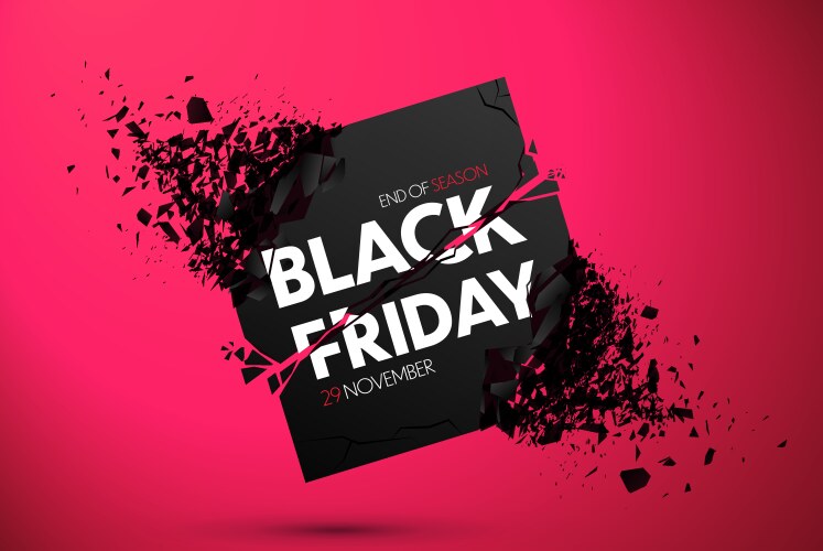 black friday sale banner vector image