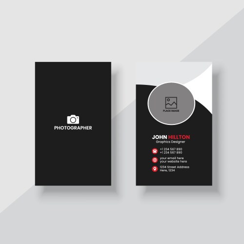 Photographer modern business card template Vector Image