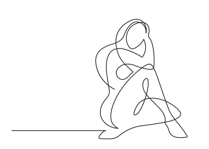 Girl one line Vector Image