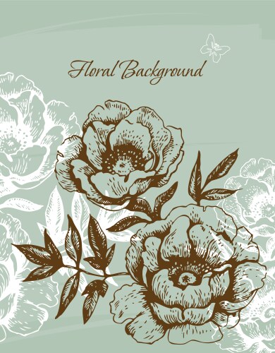 Vintage Floral Sketch Background Vector Image