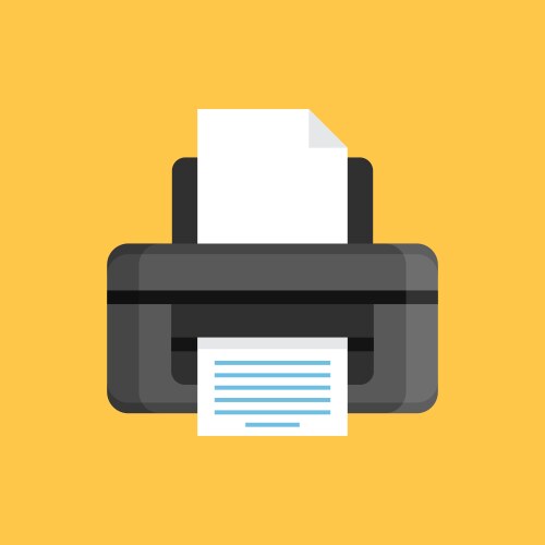 Printer icon in flat style office machine Vector Image