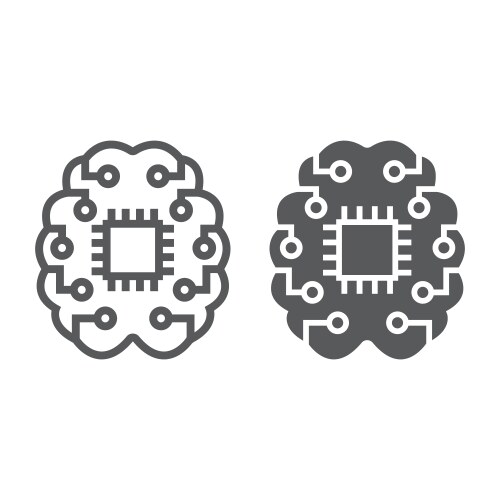 Machine learning artificial neural network ai Vector Image
