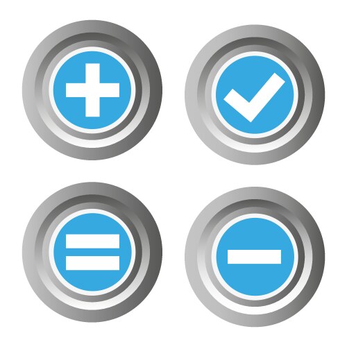 Set with buttons are mathematical symbols for web vector image