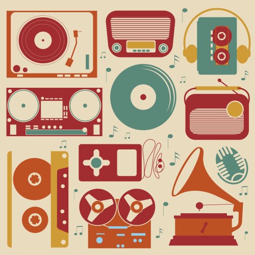 Music players set Royalty Free Vector Image - VectorStock
