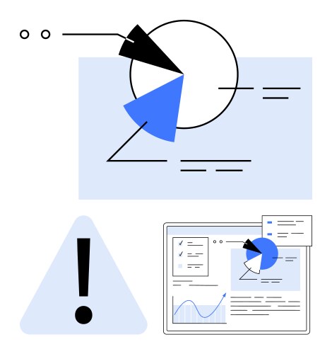 Data visualization with pie chart line graph vector image