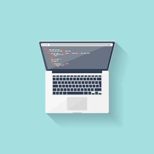 Programming and coding online flat style web vektorbild
