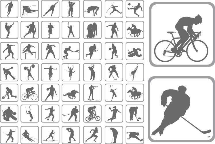 Athlete Silhouettes Collection Vector Image