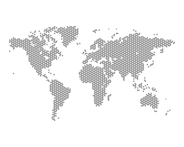 World map with halftone effect Royalty Free Vector Image