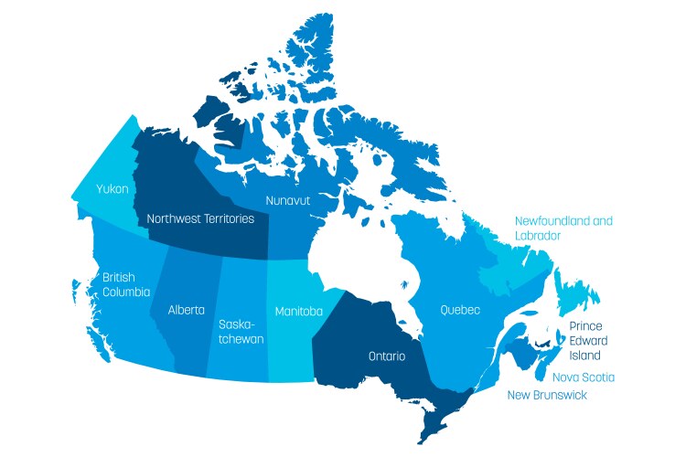Canada Map Provinces Territories Vector Image