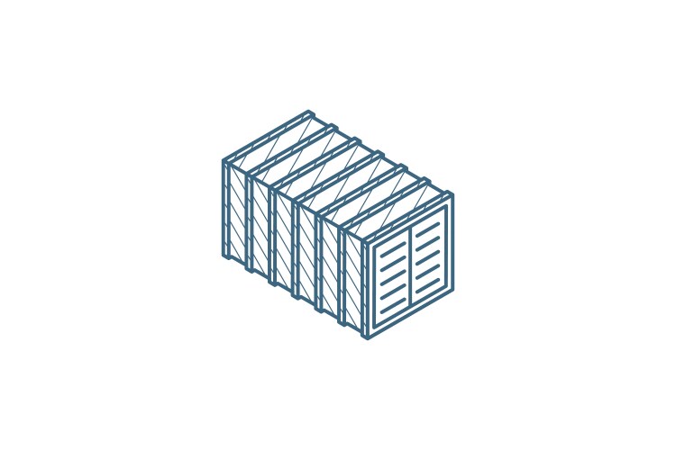 cargo container isometric icon 3d line art vector image