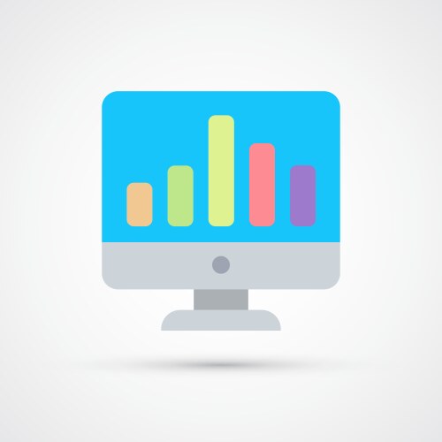 monitor graph trendy symbol colored vector image