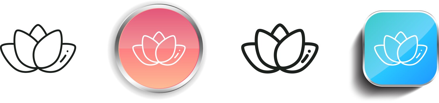 Lily icon thin linear regular and button style vector image