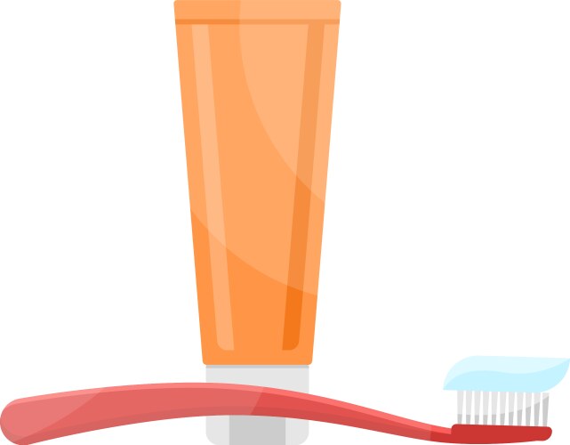 Dental care toothbrush toothpaste cartoon clipart Vector Image