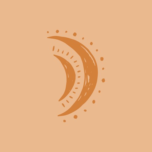 Modern Moon Sketch Art Vector Image