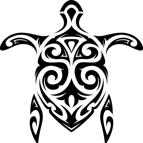 Turtle tattoo in tribal style Vector Image