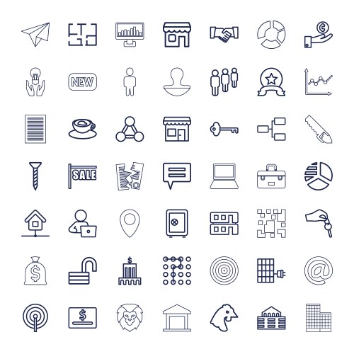 49 business icons vector image