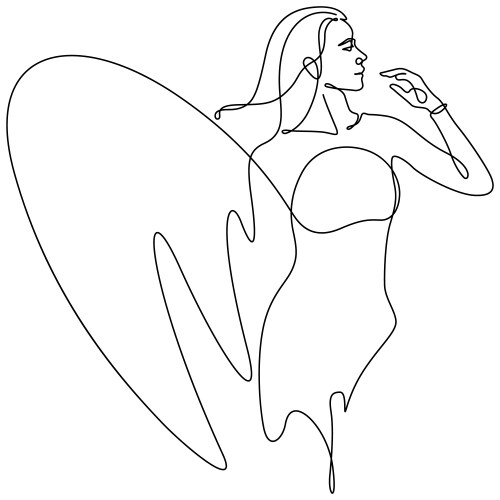 Woman surfer and surfboard pose action summer Vector Image