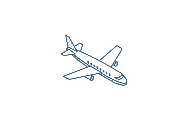 airplane boeing plane travel isometric icon 3d vector image