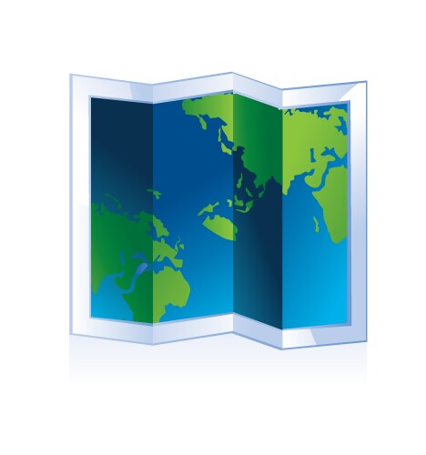 Paper world map flat icon Royalty Free Vector Image