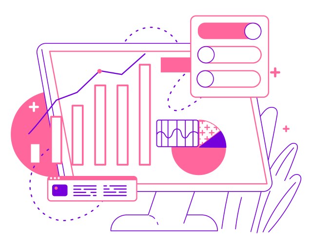 computer monitor information data design interface vector image