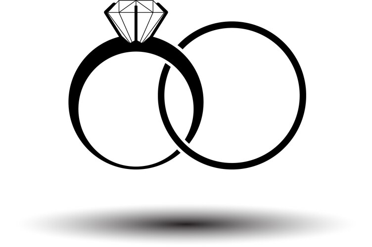 Wedding ring in heart Royalty Free Vector Image