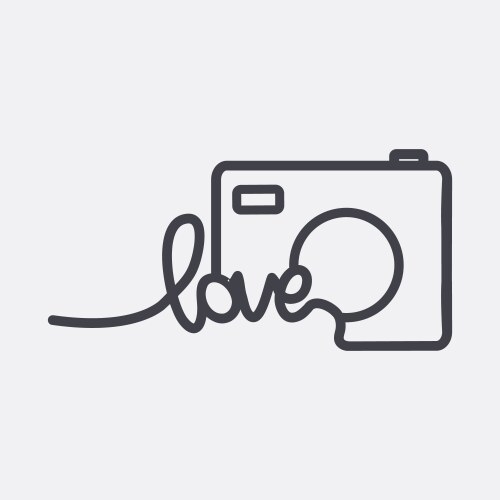 Camera simple outline icon Royalty Free Vector Image