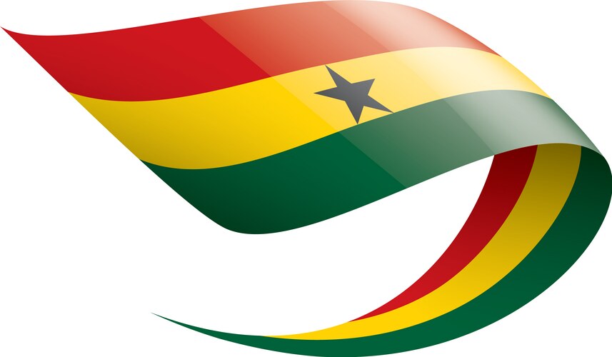 Ghana flag on a white Vector Image