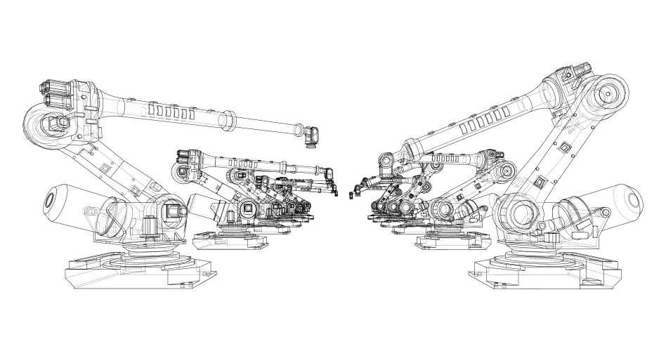 A industral robots manipulators vector image