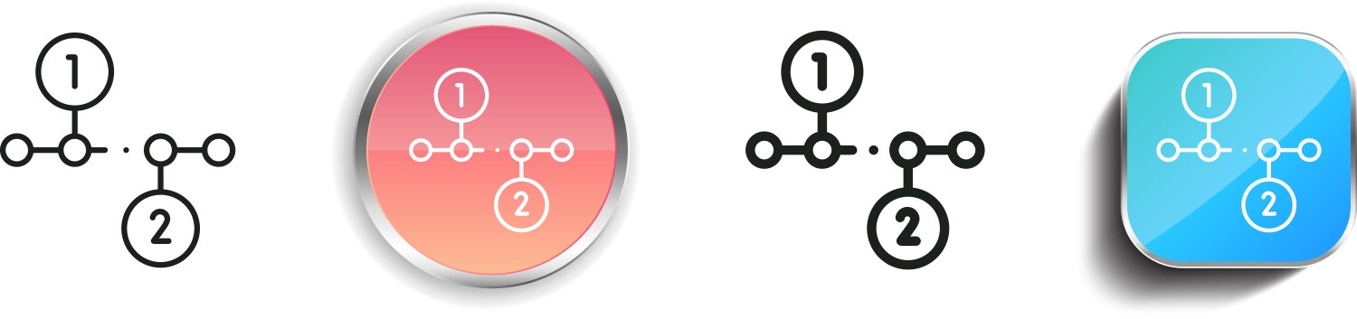 Line chart icon thin linear regular and button vektorbild