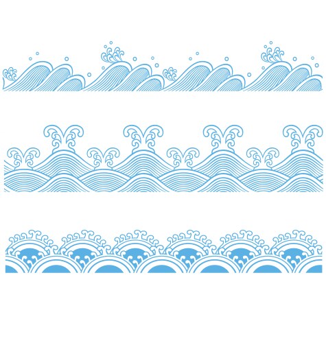 Seamless ocean wave pattern Royalty Free Vector Image