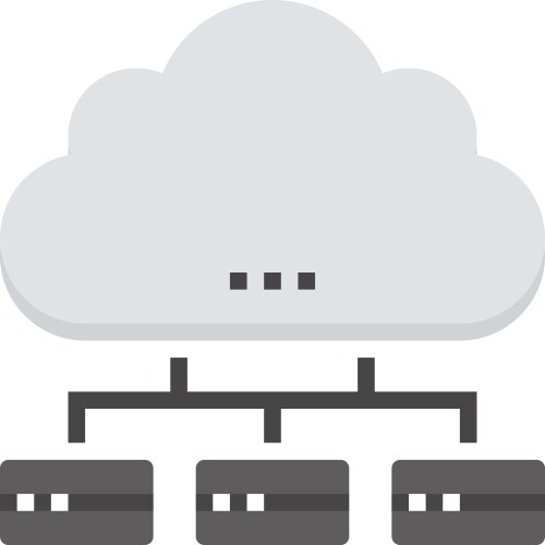 Distributed database flat web icon vektorbild