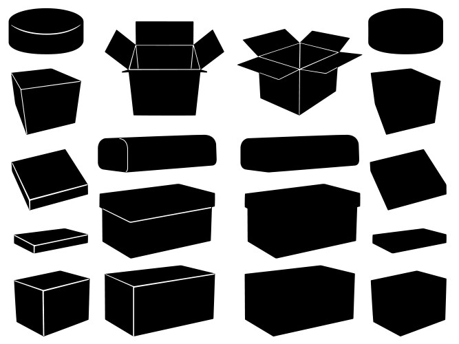 3d boxes Royalty Free Vector Image - VectorStock