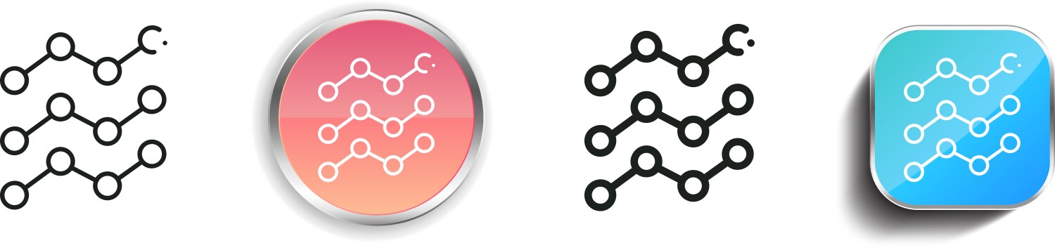 Line chart icon thin linear regular and button vektorbild