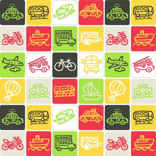 Hand drawn icons set - transport 2 Vector Image