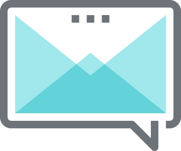 Message bubble flat line web icon concept vector image