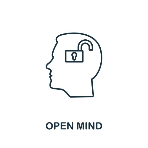 open mind icon line style element from life vector image