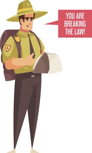 Park ranger in uniform scout camping symbol Vector Image