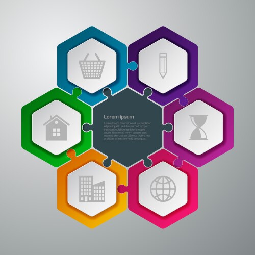 Square infographics with icons Royalty Free Vector Image