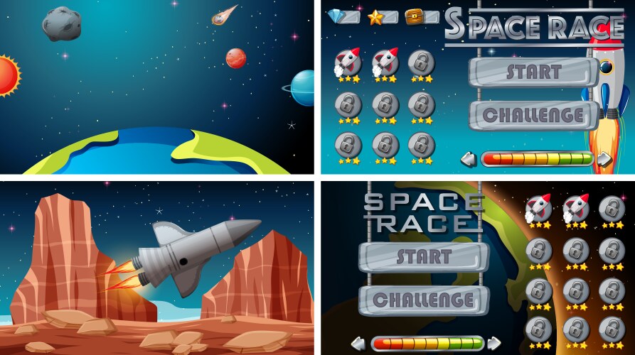 set space games vector image