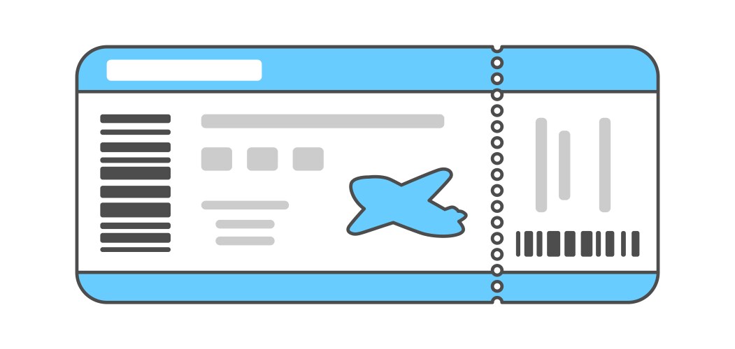 airplane boarding pass travel vector image