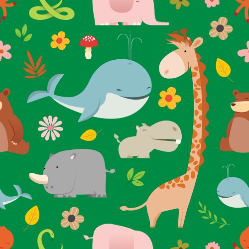 Creative cute wild forest animals Royalty Free Vector Image