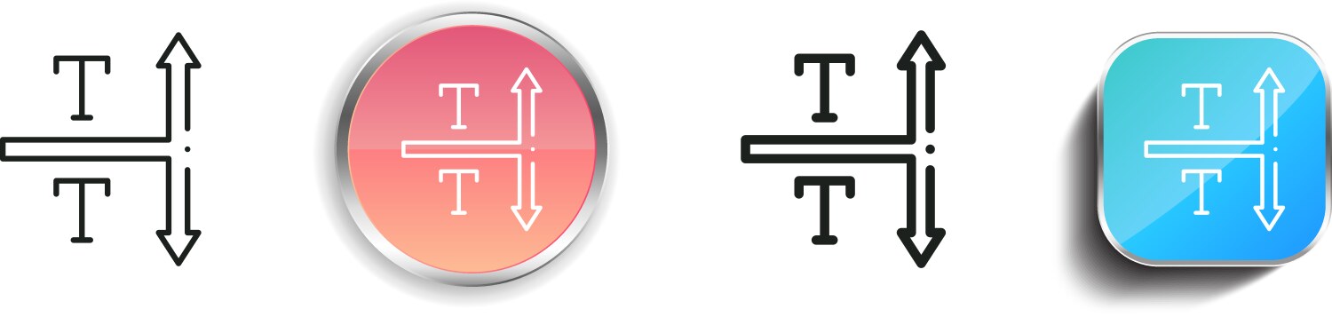 Line spacing icon thin linear regular and button vector image