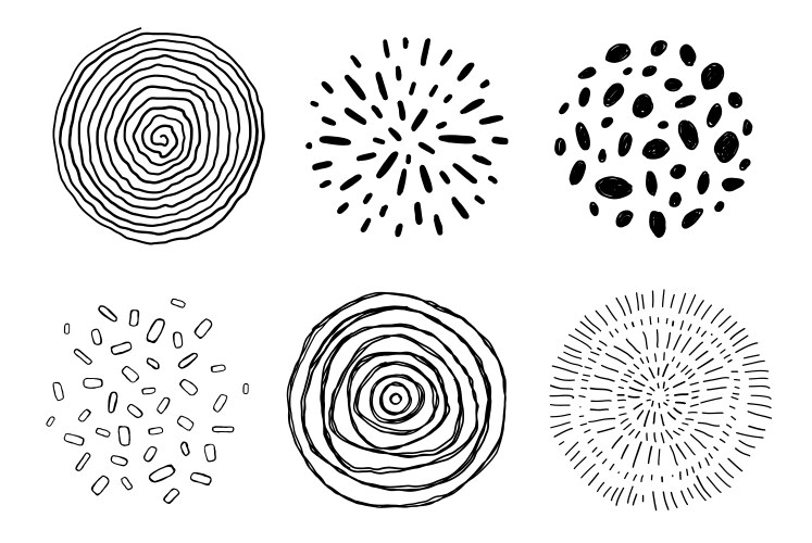 Different types of hatching patterns Royalty Free Vector