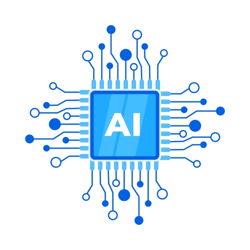 ai processor chip artificial intelligence circuit vector image