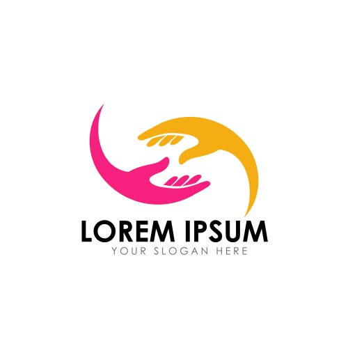 Hand Care Logo Template - Helping Hands Vector Image