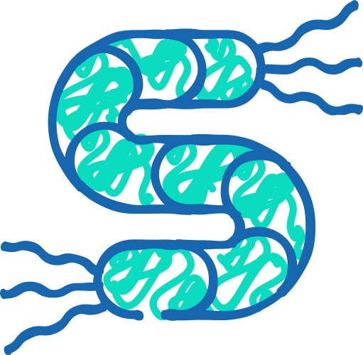 Coccus bacteria icon doodle Royalty Free Vector Image