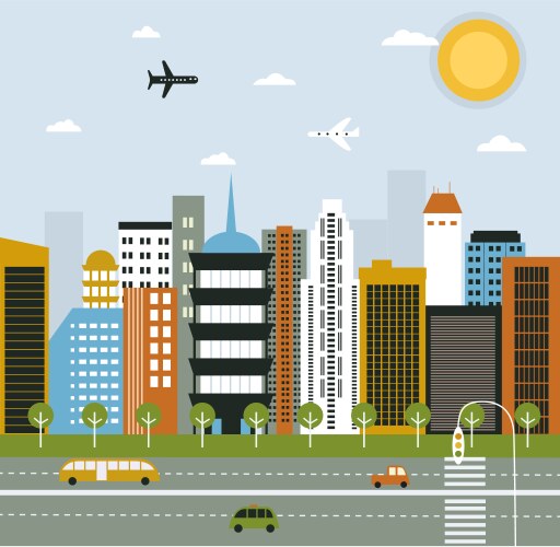 Urban Top View Cityscape Royalty Free Vector Image