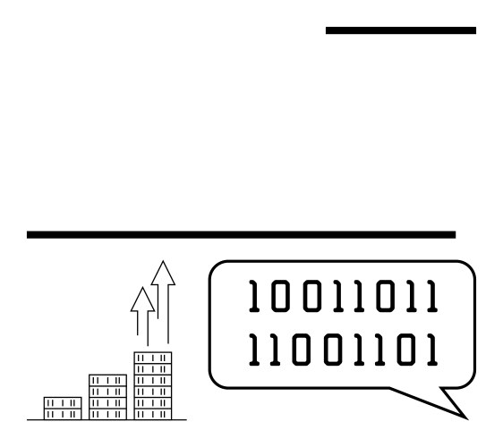 Binary code speech bubble with stacked bar chart vector image
