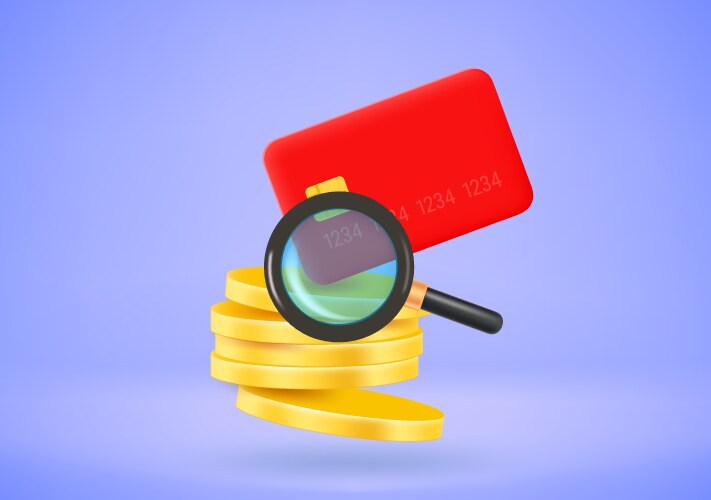 searching for money 3d vector