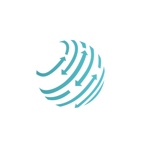 Abstract Globe Arrow Logo Vector Image